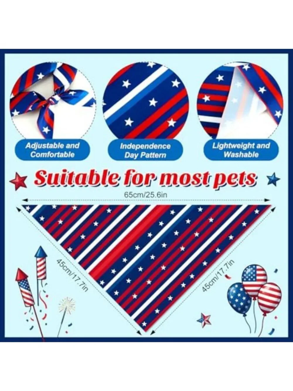100 Pcs Veterans Day Dog Bandanas - Bulk for Small, Medium & Large Dogs